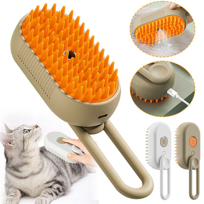 3-in-1 Steam Pet Grooming Brush - Dogs & Cats Hair Removal
